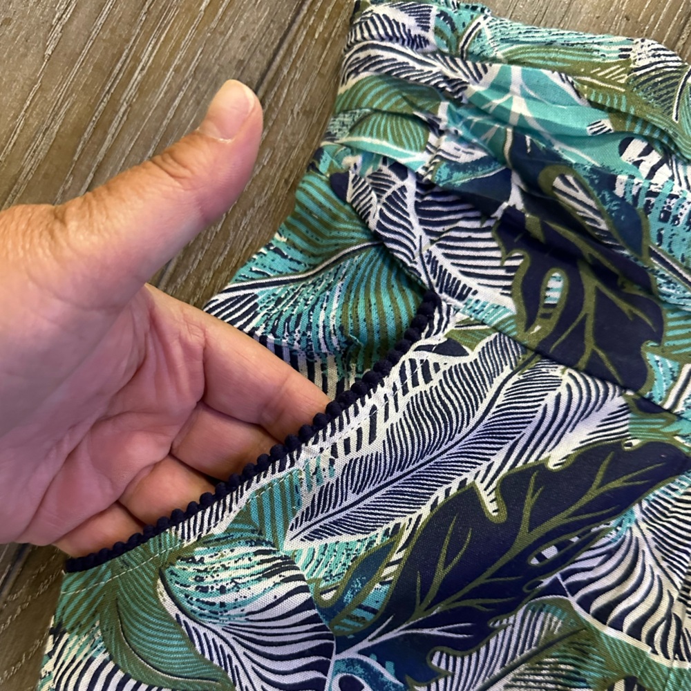 Roxy Green And Blue Leaf Pattern Harem Pants - image 5